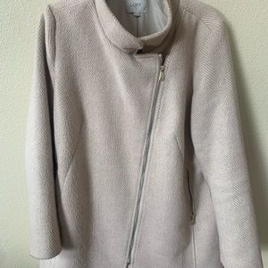 Loft cream color zipper coat